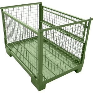 Euro-Stapelbox, faltbar, LxB 1240 x 835 mm, Traglast 1000 kg, resedagrün Heson