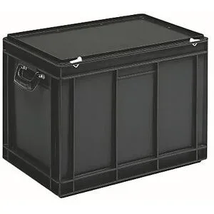 kaiserkraft ESD-Kunststoffkoffer, Inhalt 90 l, Außenmaß LxBxH 600 x 400 x 440 mm, ab 1 Stück