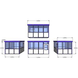 kaiserkraft Mehrzweckhaus, Füllungen in Rundeckenoptik, für Außenbereich, LxB 4340 x 3000 mm