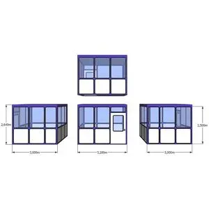 kaiserkraft Mehrzweckhaus, Füllungen in Rundeckenoptik, für Innenbereich, LxB 3280 x 3000 mm