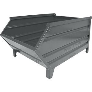 Stapelbehälter aus Stahlblech, mit Entnahmeöffnung, LxB 1000 / 800 x 500 mm, grau, ab 5 Stk Heson
