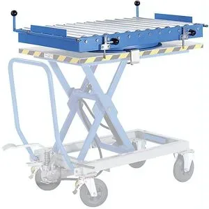 Rollenbahn für Scherenhubtisch, drehbar, LxB 1190 x 740 mm eurokraft pro