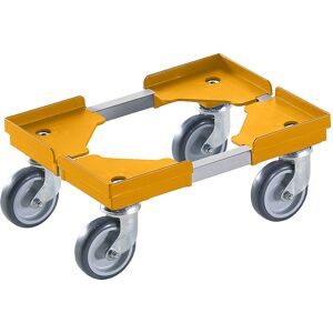 kaiserkraft Profi-Fahrgestell, Hybrid, für Euroformat 400 x 300 mm, gelb, ab 5 Stk