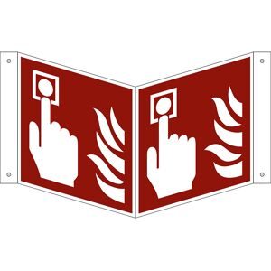 kaiserkraft Brandschutzzeichen, Brandmelder, VE 10 Stk, Kunststoff, Nasenschild, 150 x 150 mm