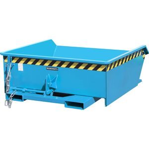 Mini-Kippbehälter, niedrige Schüttkante, Volumen 0,46 m³, blau RAL 5012 eurokraft pro