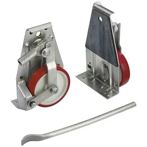 kaiserkraft Hubroller, Räder mit Polyurethanbandage, Tragfähigkeit 1000 kg, Hub 33 mm
