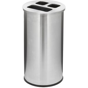 Abfalleimer mit 3-fach Sortierung, Volumen 60 l, Höhe 670 mm, Edelstahl Probbax