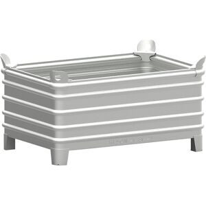 Schwerlast-Stapelbehälter, BxL 800 x 1200 mm, mit Ecktaschen, feuerverzinkt, ab 5 Stk Heson