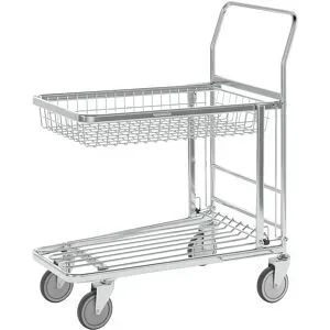 Einkaufswagen, verzinkt, LxBxH 870 x 530 x 1010 mm, Tragfähigkeit 300 kg Kongamek