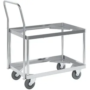 Alu-Fahrgestell, Ladehöhe 440 mm, Innen-LxB 575 x 370 mm, mit Griffbügel Gmöhling