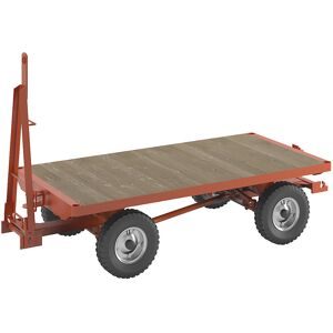 kaiserkraft Schlepperanhänger, 4-Rad-Achsschenkel-Lenkung, Tragfähigkeit 2 t, Ladefläche 2,0 x 1,0 m, Luftreifen