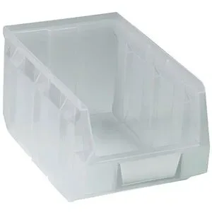 kaiserkraft Sichtlagerkasten aus Polyethylen, LxBxH 234 x 144 x 123 mm, transparent, VE 38 Stk