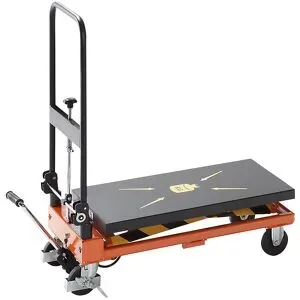 kaiserkraft Scheren-Hubwagen, Tragfähigkeit 150 kg, Hub je Pedaltritt 40 mm