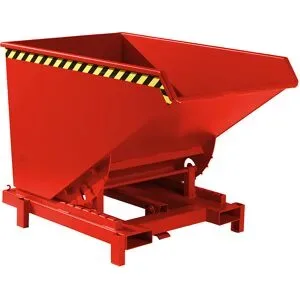 Schwerlast-Kippbehälter, Volumen 1,2 m³, Traglast 4000 kg, orange RAL 2000 eurokraft pro