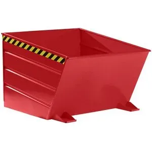 Kippbehälter, niedrige Schüttkante, Volumen 1,0 m³, feuerrot eurokraft pro