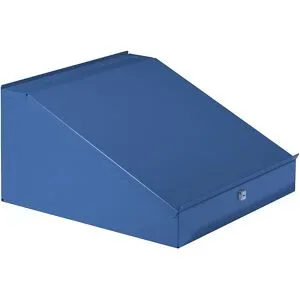 Schreibpultaufsatz mit aufklappbarem Deckel, Höhe 95 / 275 mm, BxT 495 x 495 mm, brillantblau Wolf
