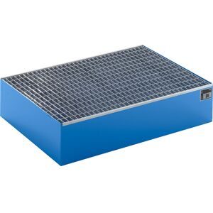 kaiserkraft Paletten-Auffangwanne, LxBxH 1200 x 800 x 260 mm, blau RAL 5012, mit Gitterrost