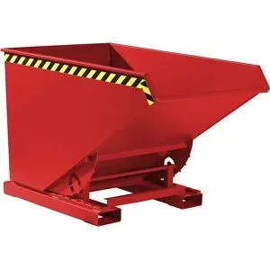 Kippbehälter inkl. Abrollmechanismus, Volumen 1,2 m³, LxBxH 1720 x 1070 x 1103 mm, rot eurokraft pro