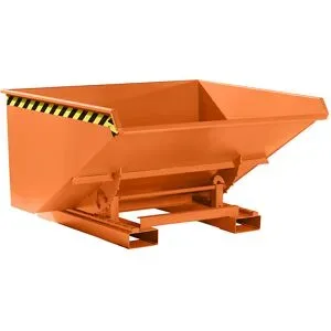 Kippbehälter inkl. Abrollmechanismus, Volumen 0,9 m³, LxBxH 1260 x 1570 x 835 mm, orange eurokraft pro