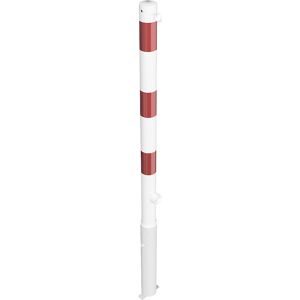 Absperrpfosten, Ø 60 mm, weiß / rot, herausnehmbar, mit 1 Öse Schake
