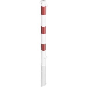 Absperrpfosten, Ø 60 mm, weiß / rot, herausnehmbar, mit 2 Ösen Schake
