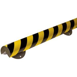 Knuffi® Eckschutz mit Montageschiene, Typ A+, 1-m-Stück, schwarz / gelb, reflektierend SHG