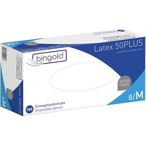 kaiserkraft Latex-Einweghandschuhe Bingold 50plus, 1000 Stk, puderfrei, polymerbeschichtet, Größe M