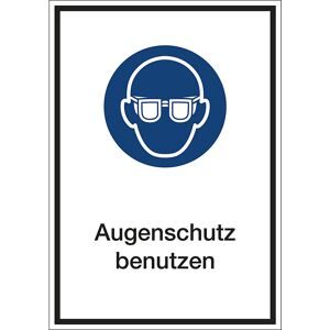 kaiserkraft Kombizusatzschilder für Gebotszeichen, Augenschutz benutzen, Folie, LxHxT 130 x 185 x 0.1 mm