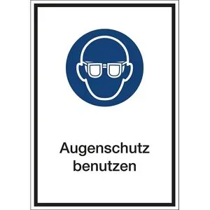 kaiserkraft Kombizusatzschilder für Gebotszeichen, Augenschutz benutzen, Folie, LxHxT 210 x 297 x 0.1 mm