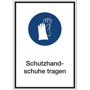 kaiserkraft Kombizusatzschilder für Gebotszeichen, Schutzhandschuhe tragen, Kunststoff, LxHxT 210 x 297 x 1 mm