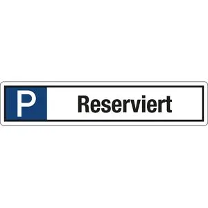 kaiserkraft Parkplatzkennzeichen, Aluminium, P / Reserviert, LxH 520 x 110 mm