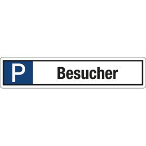 kaiserkraft Parkplatzkennzeichen, Aluminium, P / Besucher, LxH 520 x 110 mm