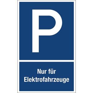 kaiserkraft Parkplatzkennzeichen, Kunststoff, P / Nur für Elektrofahrzeuge, LxH 250 x 400 mm