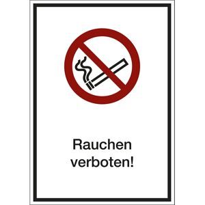kaiserkraft Kombizusatzschild mit Text für Verbotszeichen, Rauchen verboten, VE 10 Stk, Kunststoff, LxHxT 210 x 297 x 1 mm