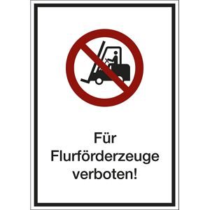 kaiserkraft Kombizusatzschild mit Text für Verbotszeichen, Für Flurförderzeuge verboten, VE 10 Stk, Folie, LxHxT 210 x 297 x 0,1 mm