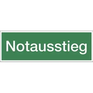 kaiserkraft Kombizusatzschild mit Text für Rettungszeichen, Notausstieg, Folie, VE 10 Stk, Folie, LxHxT 300 x 100 x 0,1 mm