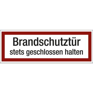kaiserkraft Brandschutzkennzeichen für die Feuerwehr, Brandschutztür stets geschlossen halten, VE 10 Stk, Folie, LxH 297 x 105 mm