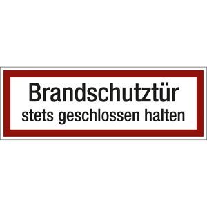 kaiserkraft Brandschutzkennzeichen für die Feuerwehr, Brandschutztür stets geschlossen halten, VE 10 Stk, Folie, LxH 210 x 74 mm
