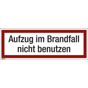 kaiserkraft Brandschutzkennzeichen für die Feuerwehr, Aufzug im Brandfall nicht benutzen, VE 10 Stk, Folie, langnachleuchtend, LxH 210 x 74 mm