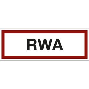 kaiserkraft Brandschutzkennzeichen für die Feuerwehr, RWA, VE 10 Stk, Kunststoff, LxH 297 x 105 mm