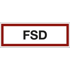 kaiserkraft Brandschutzkennzeichen für die Feuerwehr, FSD, VE 10 Stk, Kunststoff, LxH 297 x 105 mm