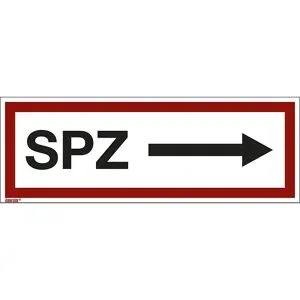 kaiserkraft Brandschutzkennzeichen für die Feuerwehr, SPZ, Pfeil nach rechts, VE 10 Stk, Kunststoff, langnachleuchtend, LxH 297 x 105 mm