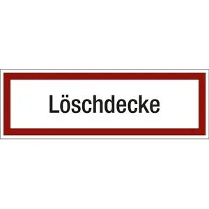 kaiserkraft Brandschutzkennzeichen für die Feuerwehr, Löschdecke, VE 10 Stk, Kunststoff, langnachleuchtend, LxH 150 x 50 mm