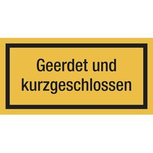 kaiserkraft Kombischilder mit Text für Warnkennzeichen, Geerdet und kurzgeschlossen, VE 10 Stk, Kunststoff, LxH 200 x 100 mm