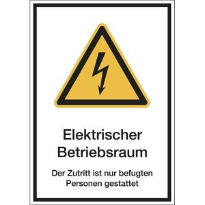kaiserkraft Kombischilder mit Text für Warnkennzeichen, Elektrischer Betriebsraum etc., VE 10 Stk, Kunststoff, LxH 210 x 297 mm