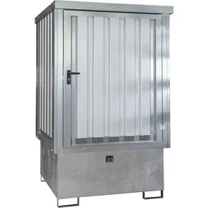 Stahl-Gefahrstoffdepot, für 1 x 1000-l-IBC, verzinkt eurokraft pro