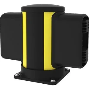 Rammschutz-Mittelpoller X-Protect, Höhe 350 mm, zwei Anschlüsse, gegenüberliegend Axelent