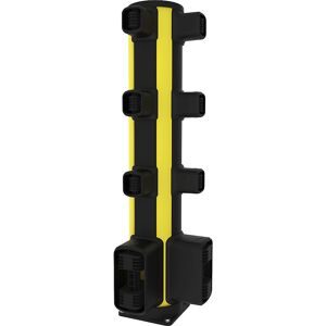 Fußgänger-Rammschutz-Eckpoller X-Protect, Höhe 1160 mm, 8 Anschlüsse, L-Form Axelent