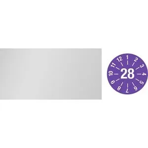kaiserkraft Kabelprüfplakette, Jahresplakette, LxH 60 x 20 mm, 28, violett