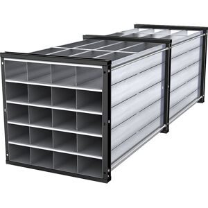 Wabenregal, HxBxT 1000 x 1000 x 3000 mm, 20 Wannen, 4 x 5 Fächer eurokraft pro